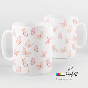 ماگ لیوان طرح پروانه ها کد 1151