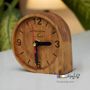 ساعت تبلیغاتی رومیزی چوبی مدل TC2 چاپرنگ